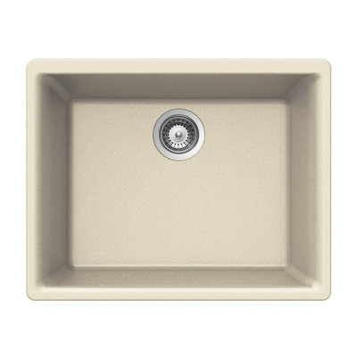 Houzer Quartztone 24 inch Linen Granite Composite Undermount Single Bowl Kitchen Sink - G-100U LINEN