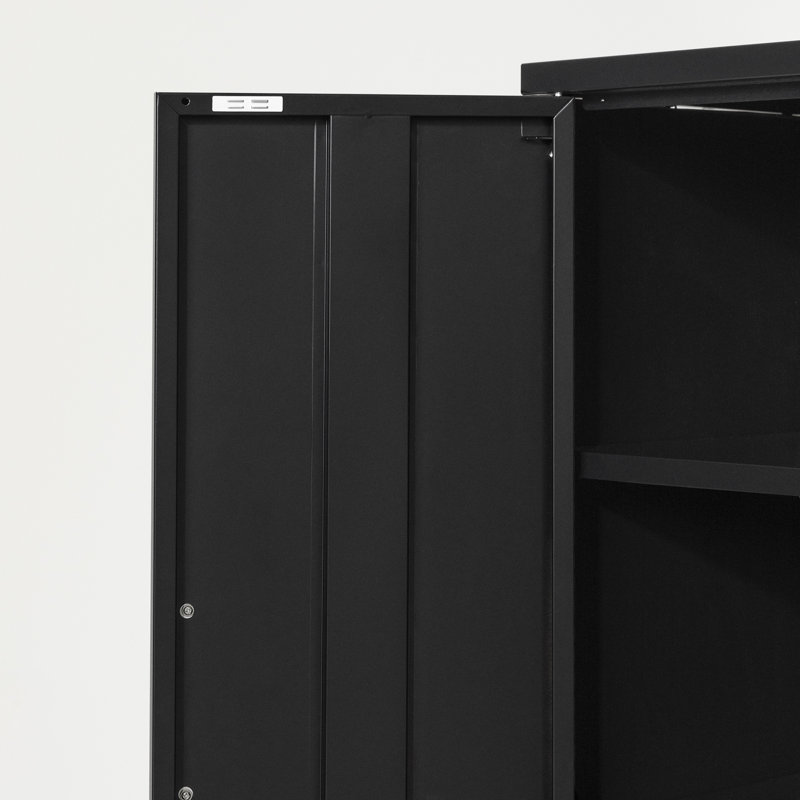 Black Metal Adjustable Shelving Kitchen Pantry Cabinet
