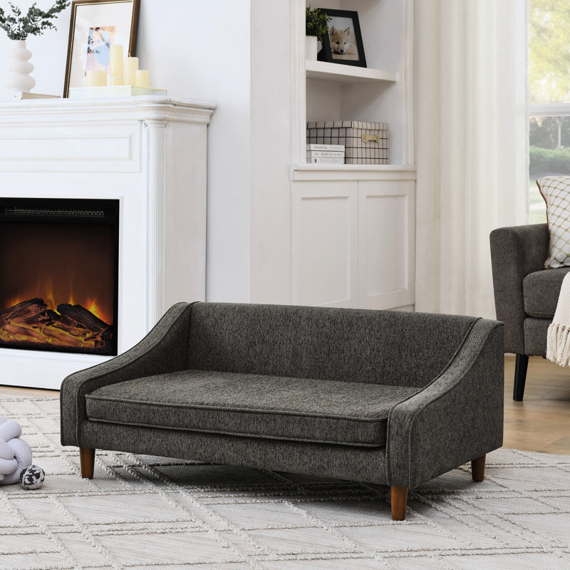 Canapé-lit surélevé durable et confortable avec accoudoirs irréguliers modernes, idéal pour la détente des chiens de taille moyenne et grande