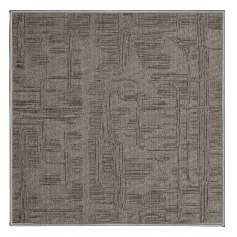 Tapis abstrait gris lavable à la machine, Carré 5 pi