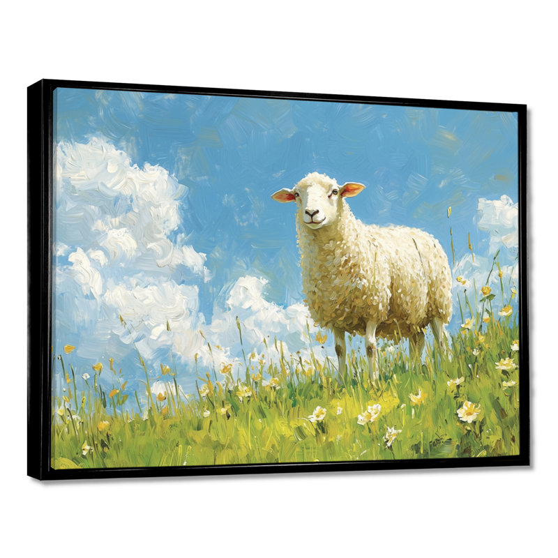 Dovenson Quiet Pasture Sheep Portrait - Sheep Large, art mural, Noir, noir, noir, noir, H 12 po x l 20 po