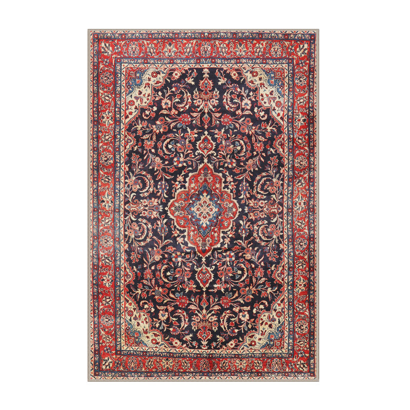 Tapis bleu marine oriental, Rectangle 7 pi x 9 pi