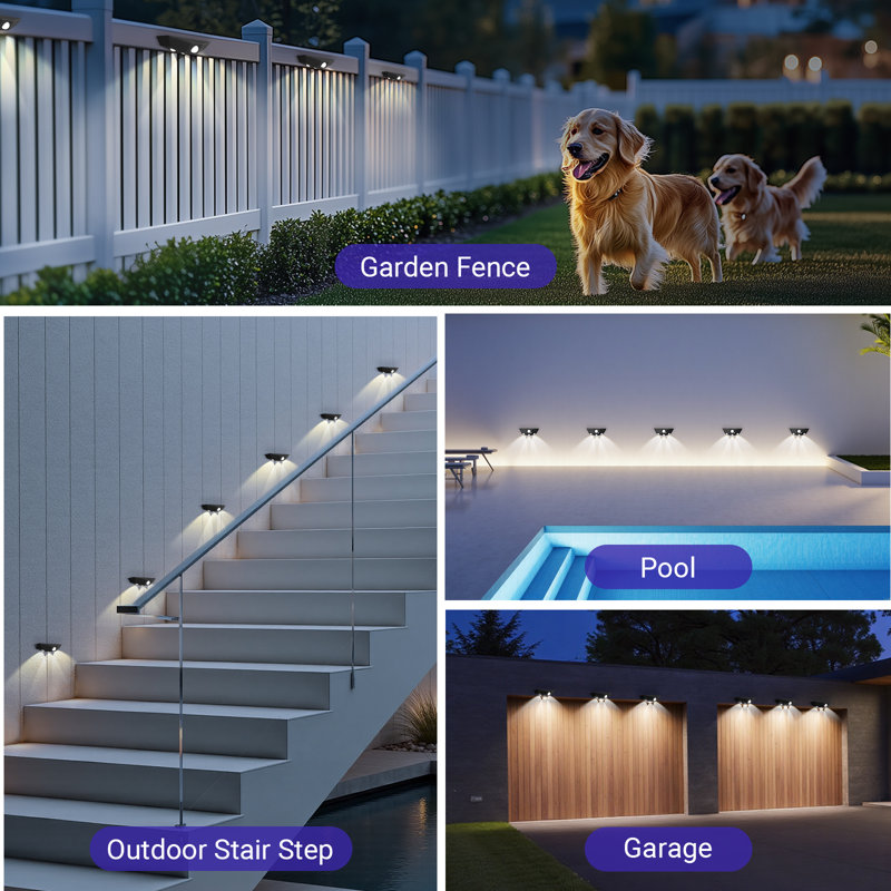 Solar Fence Lights 12 Pack, Motion Sensor Outdoor Light with 3-Sided Lighting, 50 Lumens Solar Lights Outdoor Waterproof with 6000K/3000K Mode for Fence/Deck/Patio/Pool