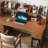 Walnut Rectangular Solid Wood Executive desk with drawers desk-167706642