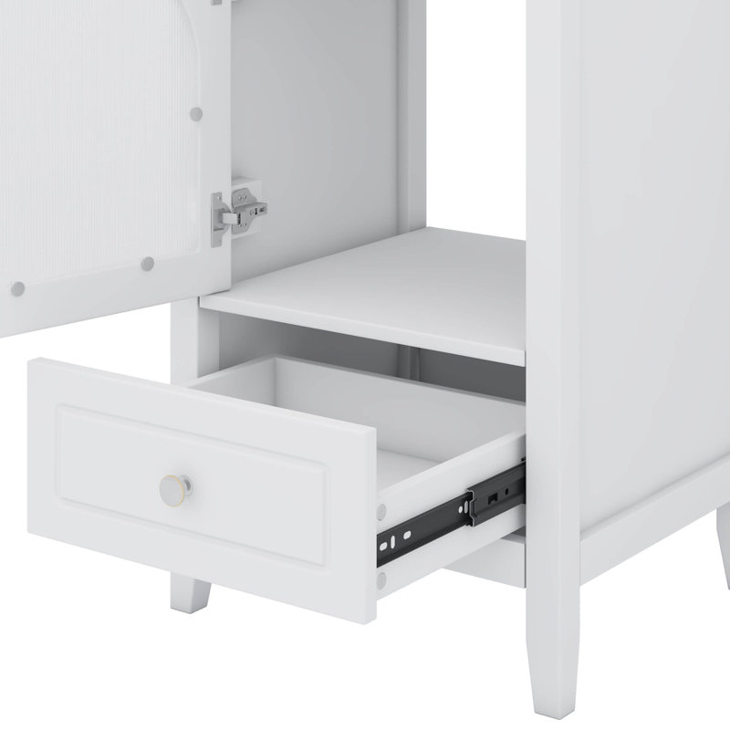 Meuble-lavabo de 20 po avec lavabo, armoire de salle de bain avec porte en verre