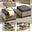 Ensemble de conversation en osier pour 5 personnes avec coussins et repose-pieds Dzion-1346991195