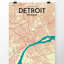 « détroit city map », reproduction d’impression sur affiche en tricolore-22633049