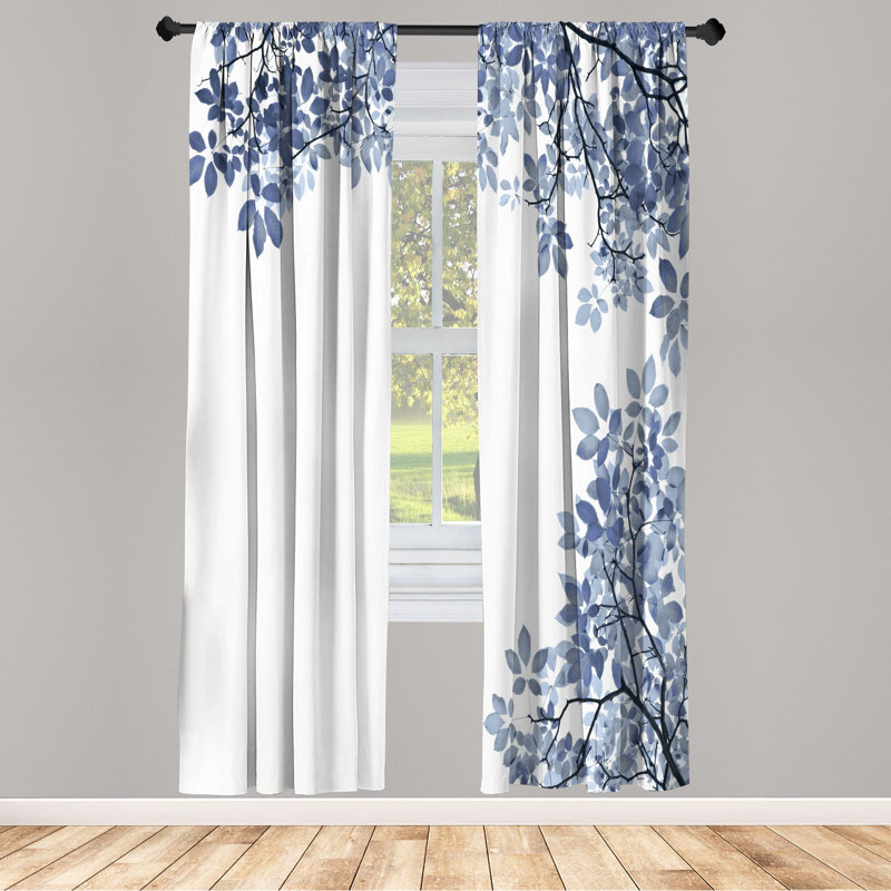 Semi Sheer Curtain Pair, 28" W x 84" L, Night Blue