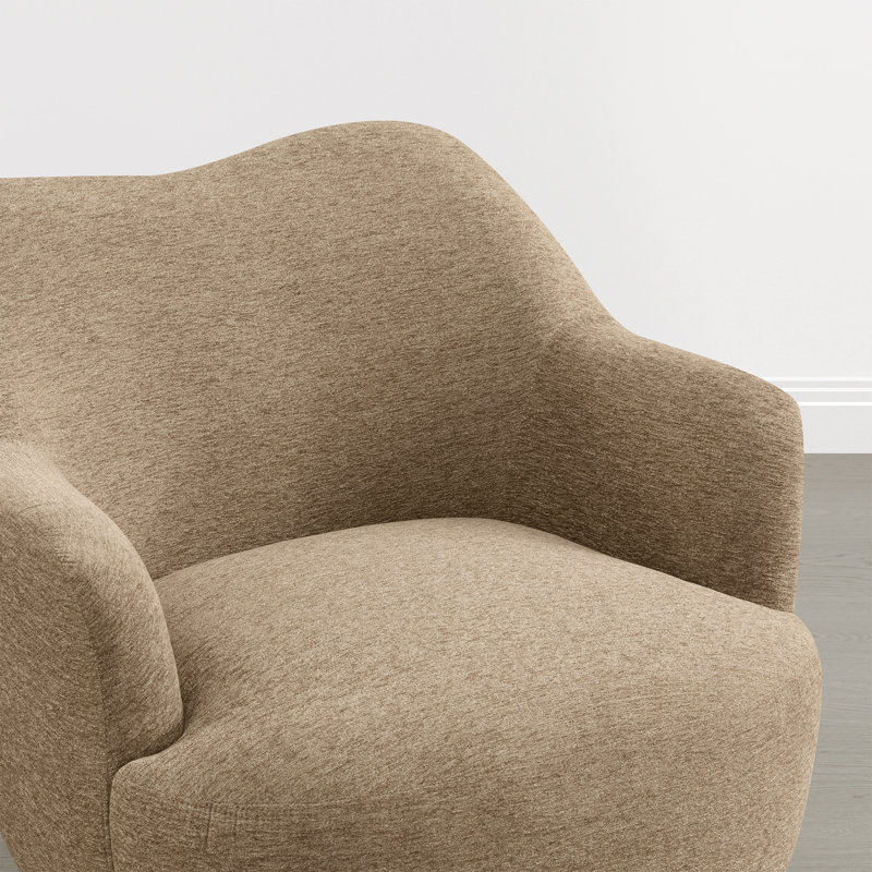 Fauteuil d'appoint pivotant 30,7 po avec rotation à 360 ° et dossier à dos de chameau, Sand