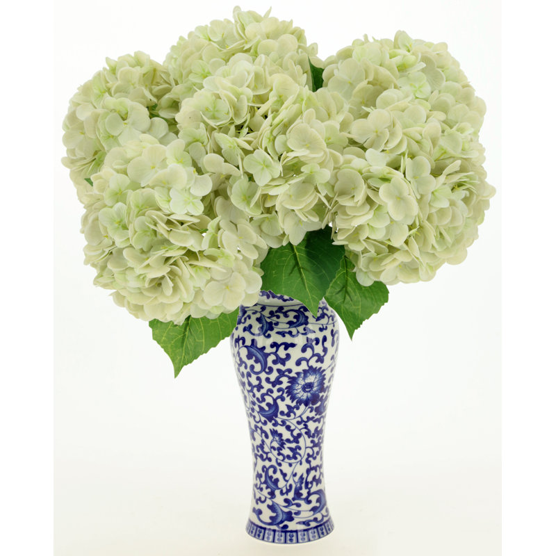 Vibrant Hydrangea Natural Touch, Box Of 6 - 19 Inches, White