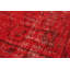 Tapis décoratif en laine rouge de conception unique 6 pi x 9 pi 1 po noué à la main 1980s