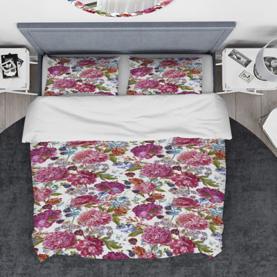 Farmhouse / Country Polyester Floral Duvet Cover