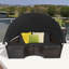 Miayla 190cm Wide Round Patio Daybed with Cushions