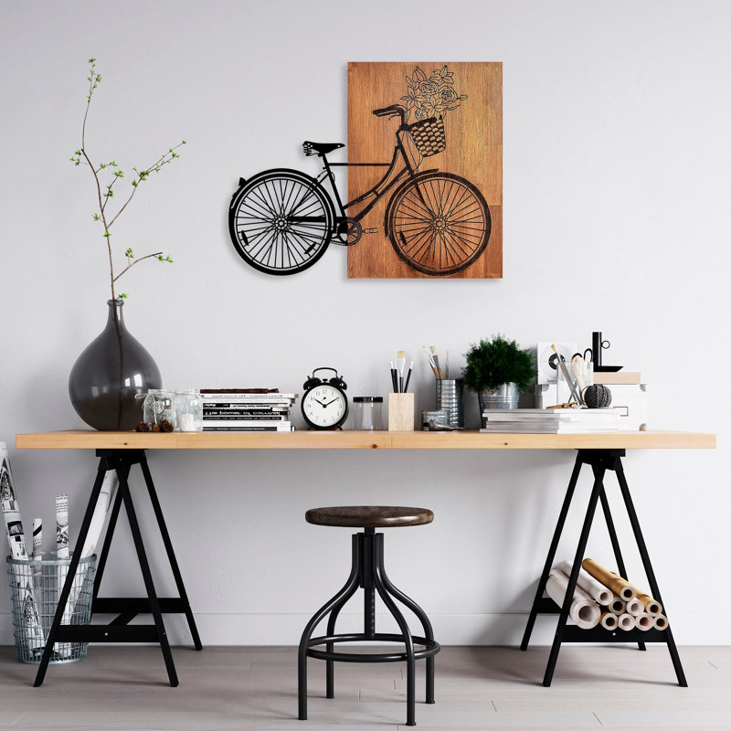 Décoration murale en bois, H 35 po x l 28 po x P 1,18 po