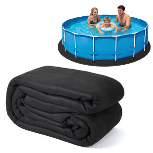 Heavy Duty Geotextile Pool Liner Pad for Above Ground Pools – Non-Woven, Puncture Resistant, Eco-Friendly Weed Barrier, Extends Liner Life, Durable Ground Shield – Shape: Round, Size: 12Ft