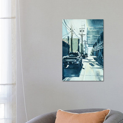 Manhattan Beach Downtown Alley 1 Piece Wrapped Canvas Painting