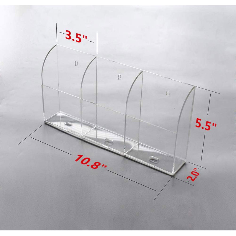 Clear Wall Mounted Charging Phone Holder Smart Phone Station TV Remote Control Holder Wall Box