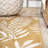 Crossreagh Nevis Palm Frond Yellow/Cream Indoor/Outdoor Rug-73698961