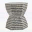 Tabouret de jardin hexagonal Capiz, table d'appoint avec motif noir / blanc, parfait pour l'élégance et la fonctionnalité intérieures