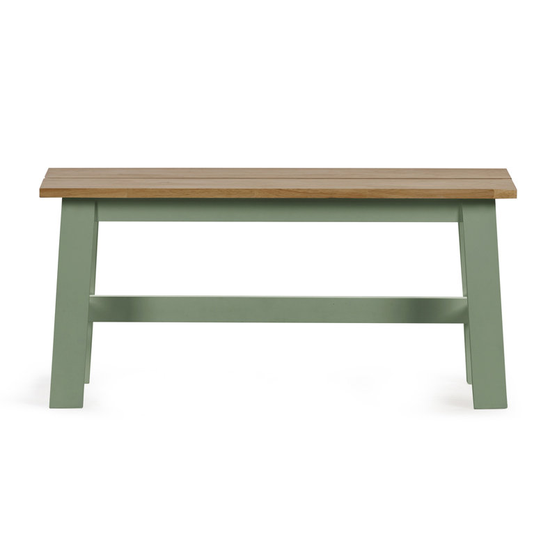 Hayasdan Solid Wood Bench, Brown/Sage Green