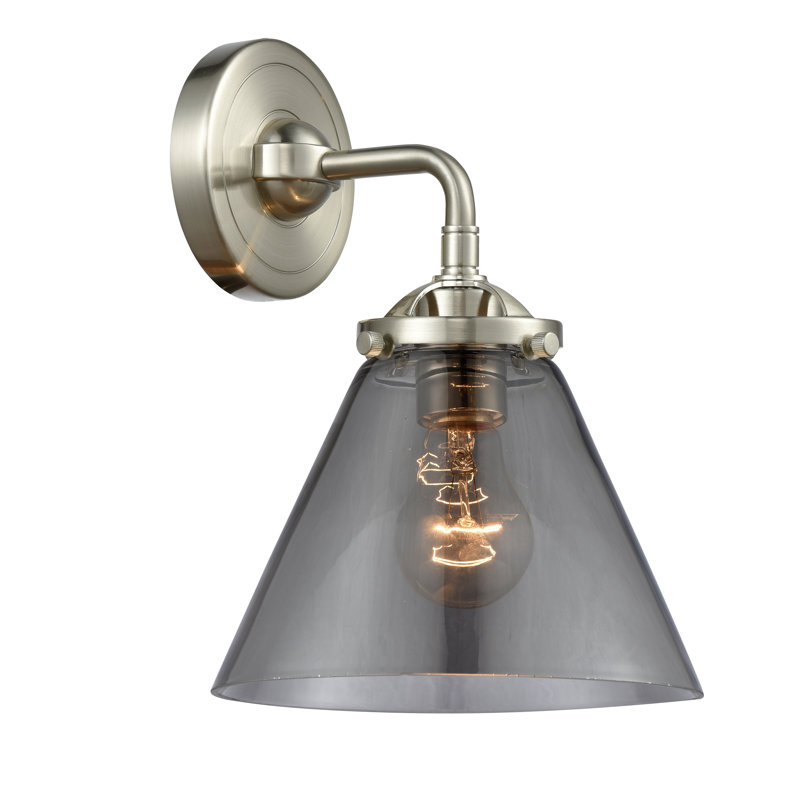 Shofner Armed Sconce, 6 Watt Vinage LED Bulb, Seedy, Brushed Satin Nickel