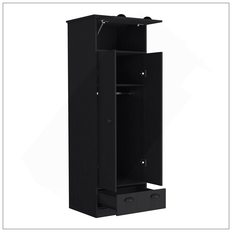Armoire Dumas, chambre à coucher, noir, Noir