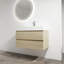 Meuble-lavabo mural 36 po avec lavabo en résine, 2 tiroirs à fermeture en douceur, ensemble KD-831741440-831741441