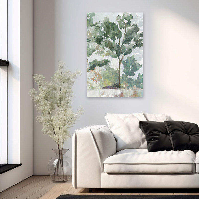 Arbre insonorisé, paysage naturel abstrait, H 36 po x l 24 po