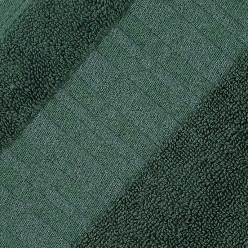 Davis Larissa Cotton Medium Weight Geometric Border 3 PC Assorted Towel Set, Forest Green