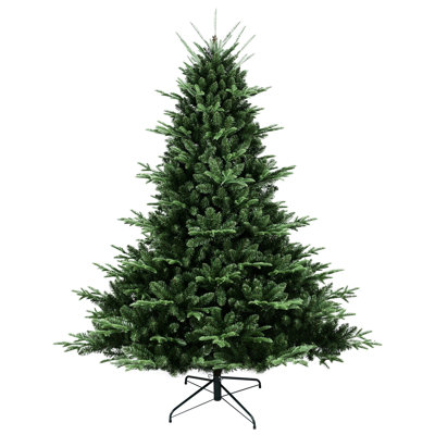 8ft Christmas Tree Boasting 2673 Pe/ Tips, Wide Base For Grand Impact, Hinged Structure Effortless Setup And Metal Frame High With Lifelike Centerpiece Use, Branches Easy Assembly Support