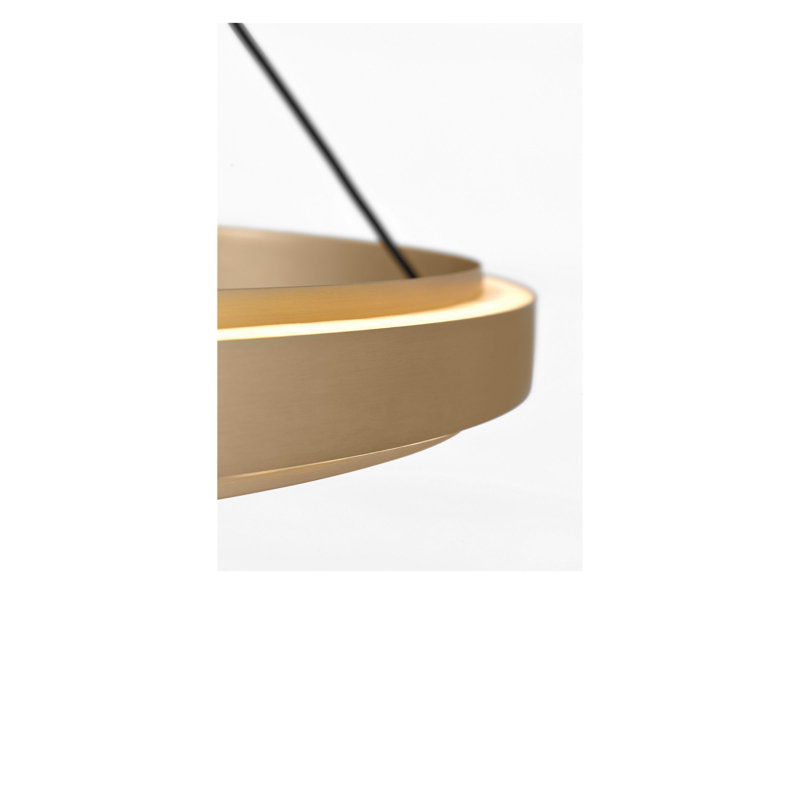 Lustre à DEL Aro, Laiton satiné, H 2 po x l 36 po x P 36 po
