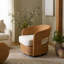 Chaise pivotante en rotin Leanna