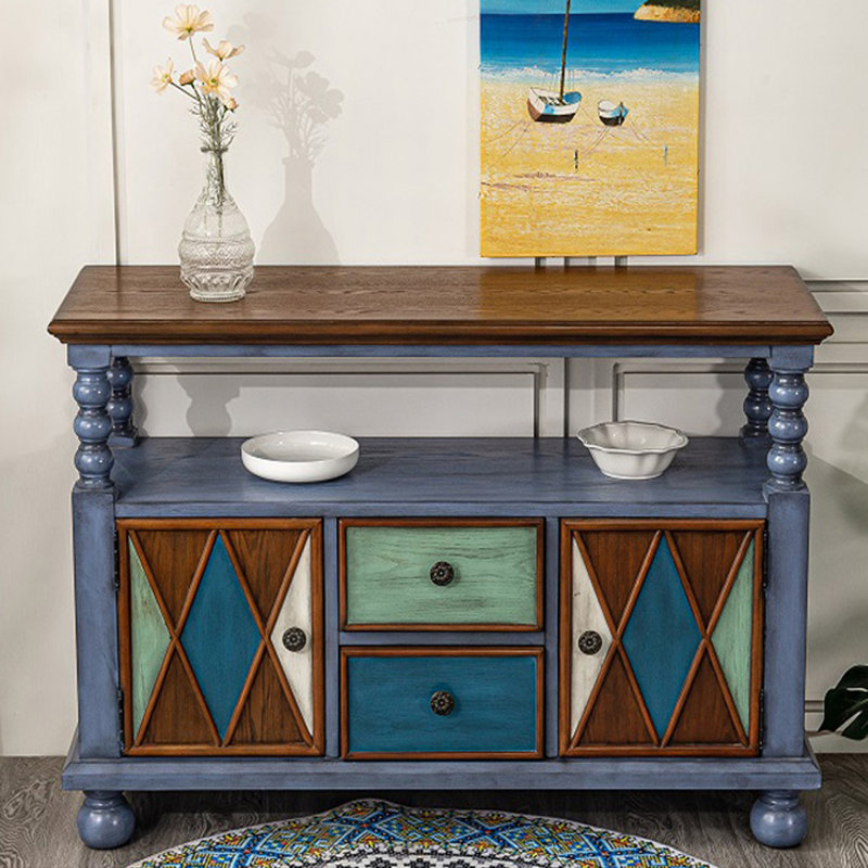 Buffet moderne en bois. Buffet 47,24, Bleu brumeux