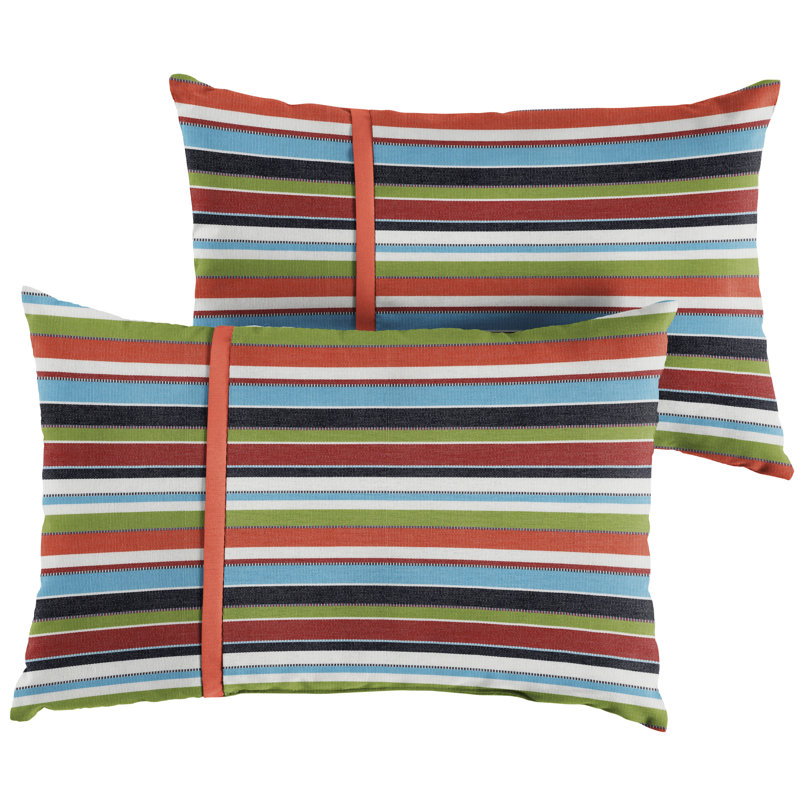 Coussin Calvert, 13 po x 20 po, Carrousel à rayures confettis Sunbrella