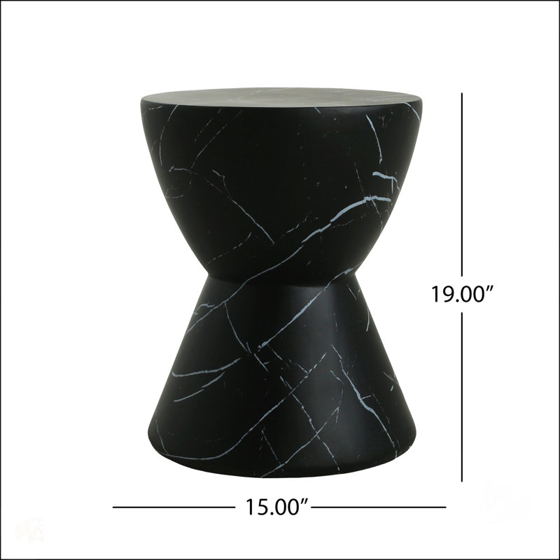Table d'appoint / de table d'extérieur en béton léger MGO pour l'extérieur avec finition en marbre noir durable