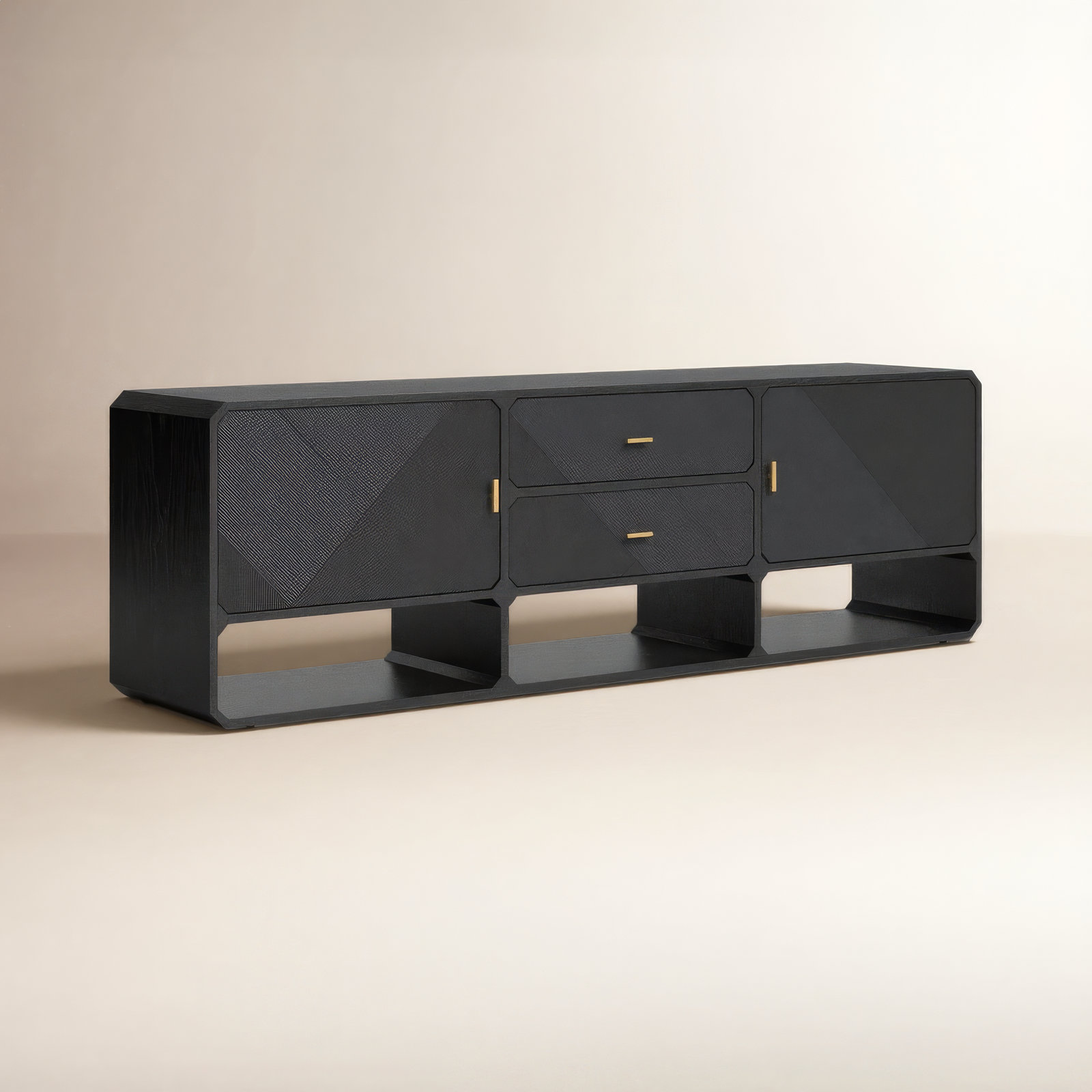 Harris 86'' Media Console, Black Ash