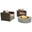 Ensemble de conversation pour 2 personnes avec foyer et coussins Sunbrella Lsi-159500357