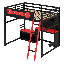 Lit mezzanine en bois avec bureau-260935926