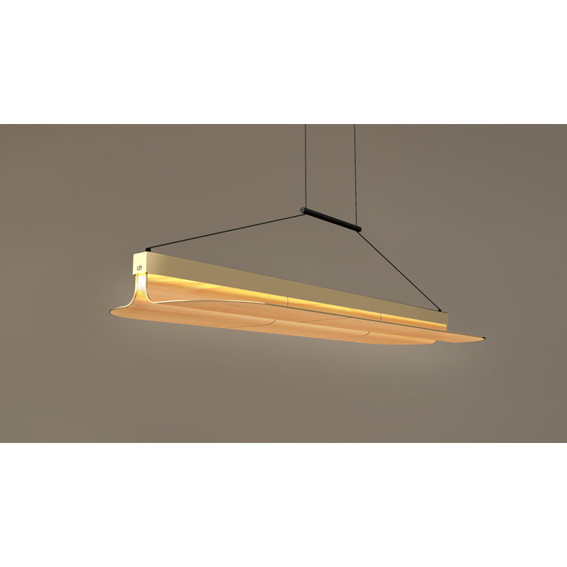 Omma 1 - Light LED Pendant, Natural Cherry, Gold