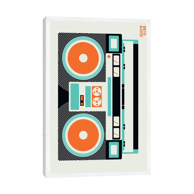 Icons - Ghetto Blaster by Vanessa Austin - Print on Canvas, White Framed, 101.6 cm H x 66.04 cm W