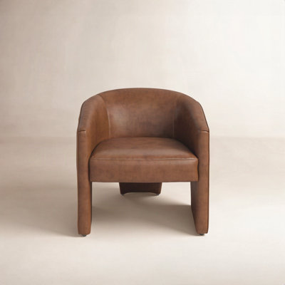Brayson Genuine Leather Barrel Chair