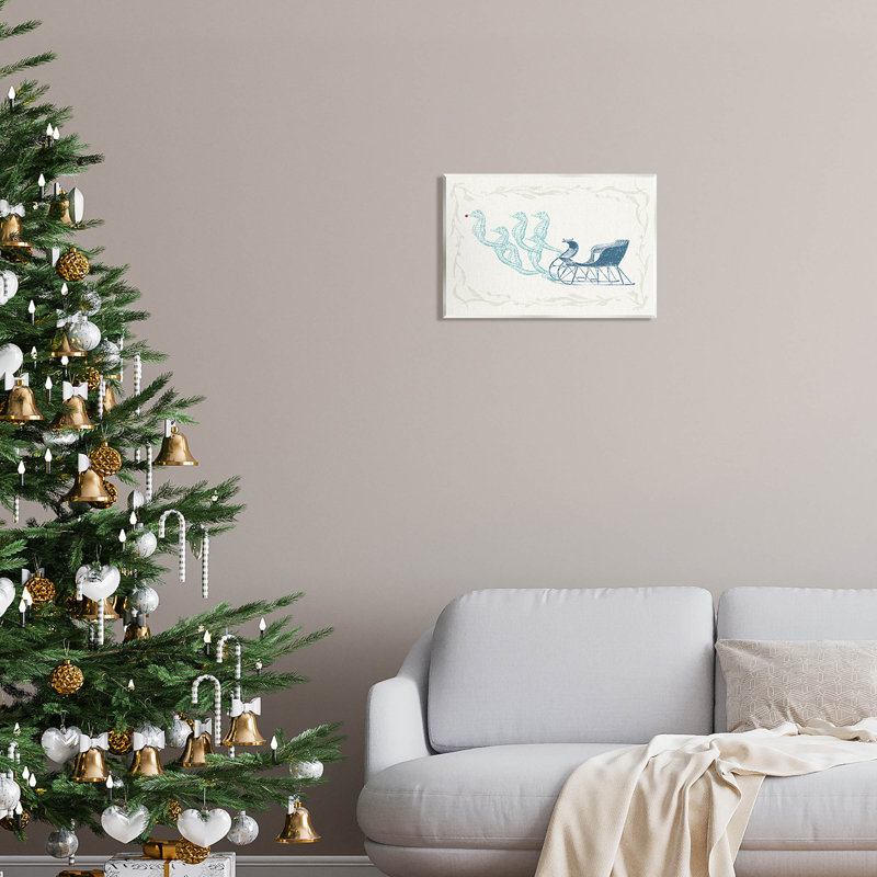 Hippocampe, traîneau nautique, Père Noël - 289, H 10 po x l 15 po x P 0,5 po, Bois