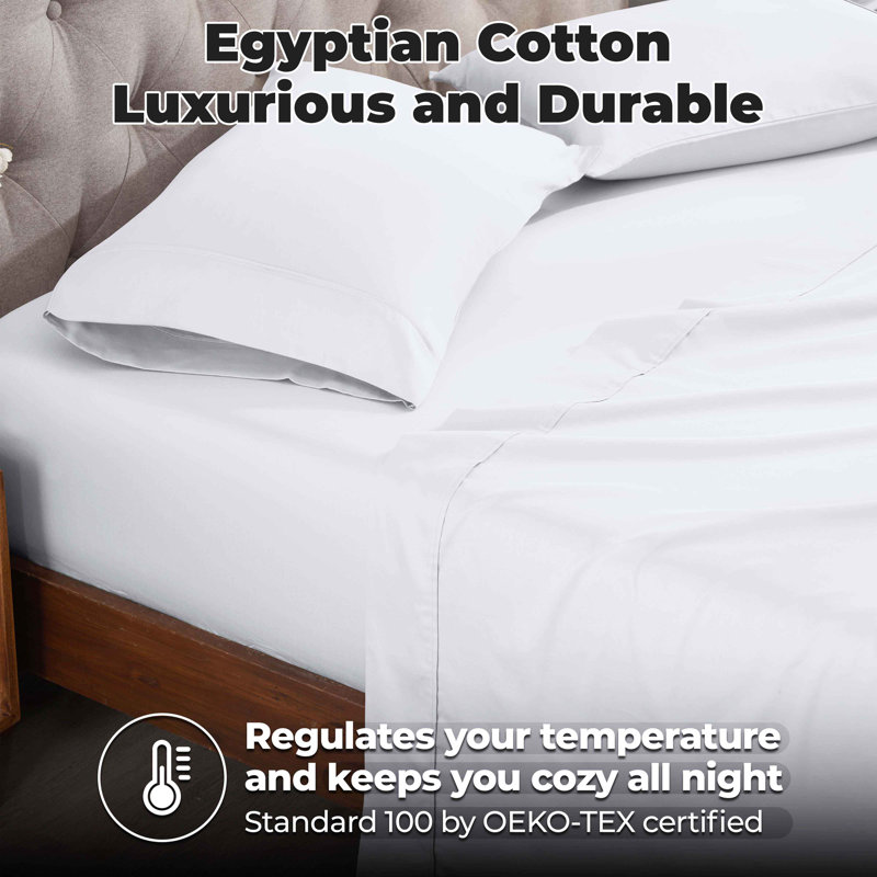 White Cotton 300 Thread Count Standard Pillowcase Set