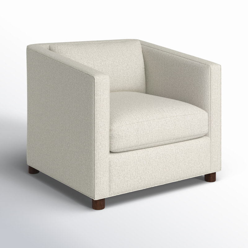 Emilie Upholstered Chair and a Half, Nomad Snow Crypton® Chenille, Walnut