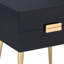2 tables basses noires et dorées - Taille compacte pour les petits espaces de bout, de côté ou de nuit Chic pieds fuselés de 20,5 po de large et table d'appoint, tiroirs