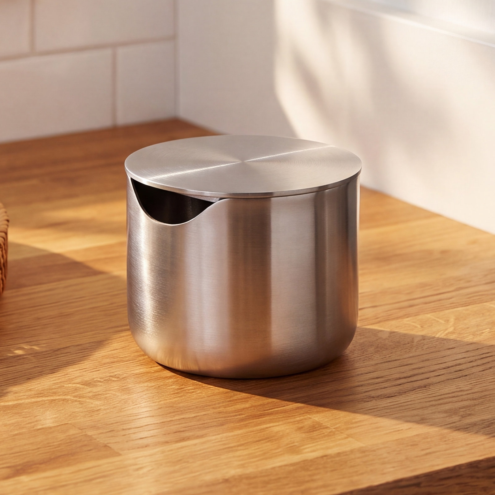 BASIC 3 oz. Stainless Steel Sugar Bowl with Lid, Stainless Steel