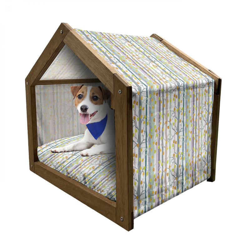 Niche pour chien en bois orange, H 22,44 po x l 23,62 po x P 17,72 po