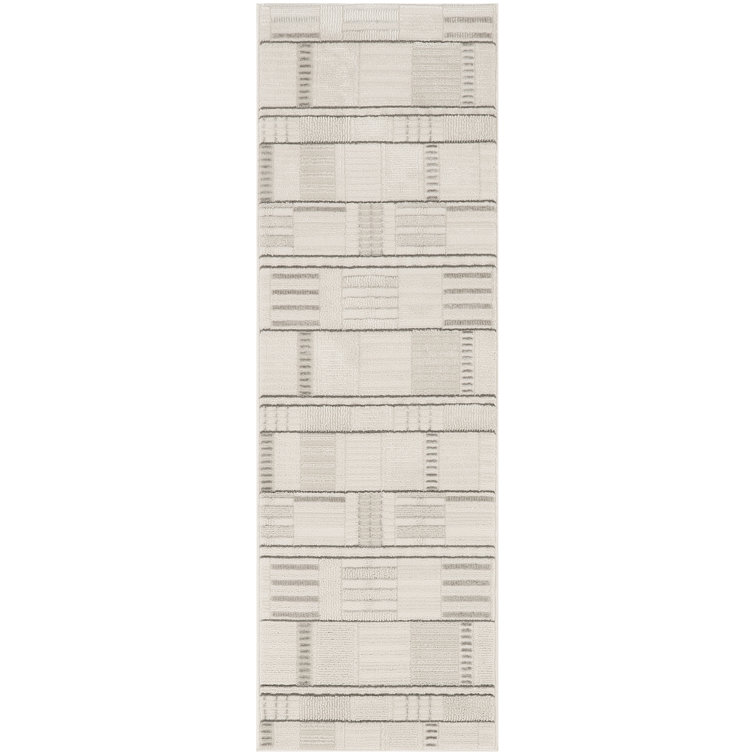 Ebern Designs Faunsdale Ivory Grey Modern Indoor Rug