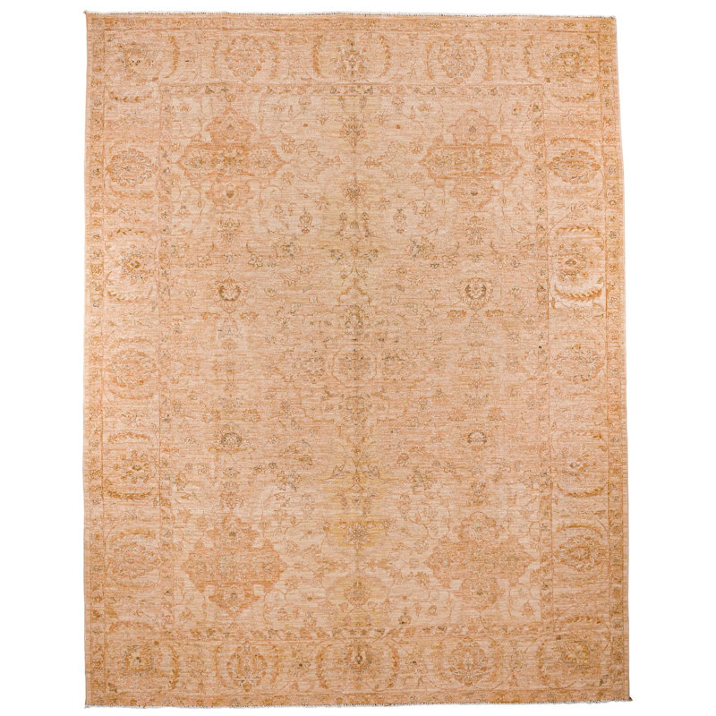 Vintage Handmade 9X12 Beige Anatolian Turkish Oushak Distressed Area Rug