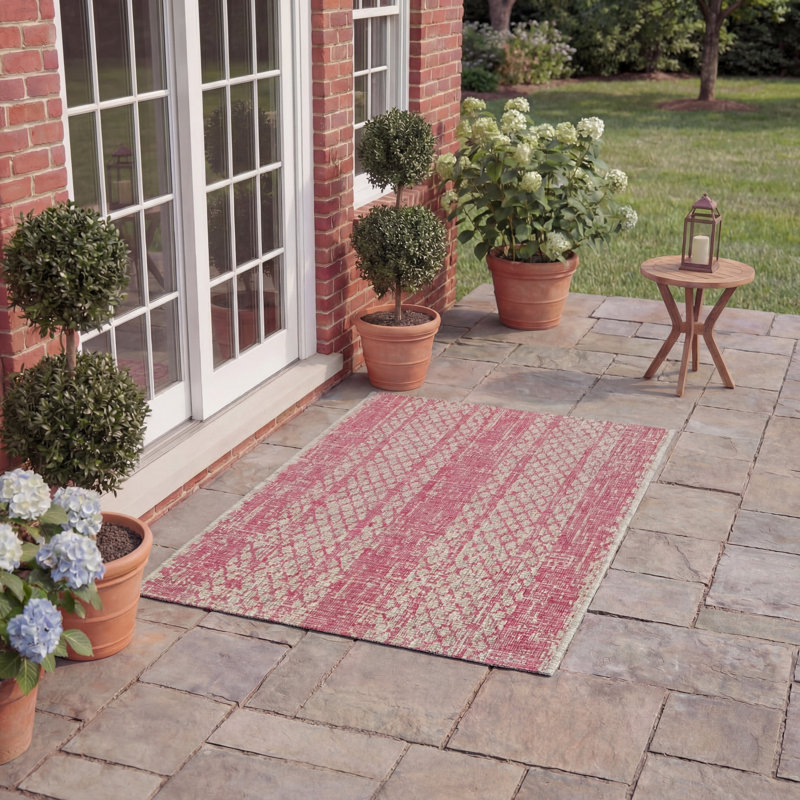Herefordshire Performance Striped Indoor/Outdoor Area Rug, Rectangle 2' x 3'7"